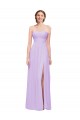 Cheap Strapless Mermaid Chiffon Bridesmaid Dress WITH High Side Slit and Ruffles Canada