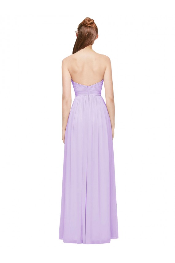 Cheap Strapless Mermaid Chiffon Bridesmaid Dress WITH High Side Slit and Ruffles Canada