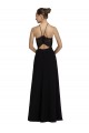 Cheap Lace Halter Neckline Chiffon A-Line Bridesmaid Dress with Sheer Back Canada