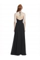 Cheap Halter Chiffon Bridesmaid Dress with V-Neckline and Criss Cross Waist Canada