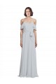 Cheap Off the Shoulder Spaghetti Strap Long Chiffon Bridesmaids Dress Canada