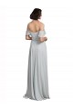 Cheap Off the Shoulder Spaghetti Strap Long Chiffon Bridesmaids Dress Canada