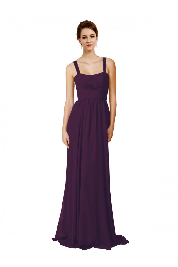 Cheap Full Length Chiffon Bridesmaid Dress with Spaghetti Straps Canada