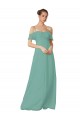 Cheap Hand-Ruched Chiffon Bridesmaid Dress with Flutter Sleeves Canada