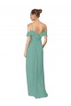 Cheap Hand-Ruched Chiffon Bridesmaid Dress with Flutter Sleeves Canada