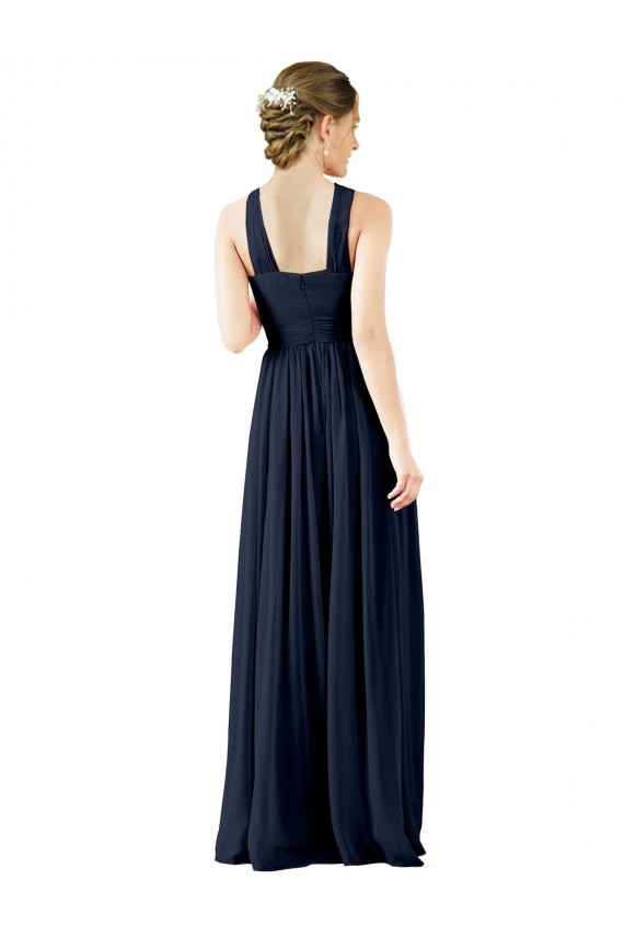 Cheap High V-Neck Floor Length Chiffon Bridesmaid Dress Canada