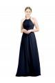 Cheap Halter High Neck Long Chiffon Bridesmaid Dress with Open Back Canada