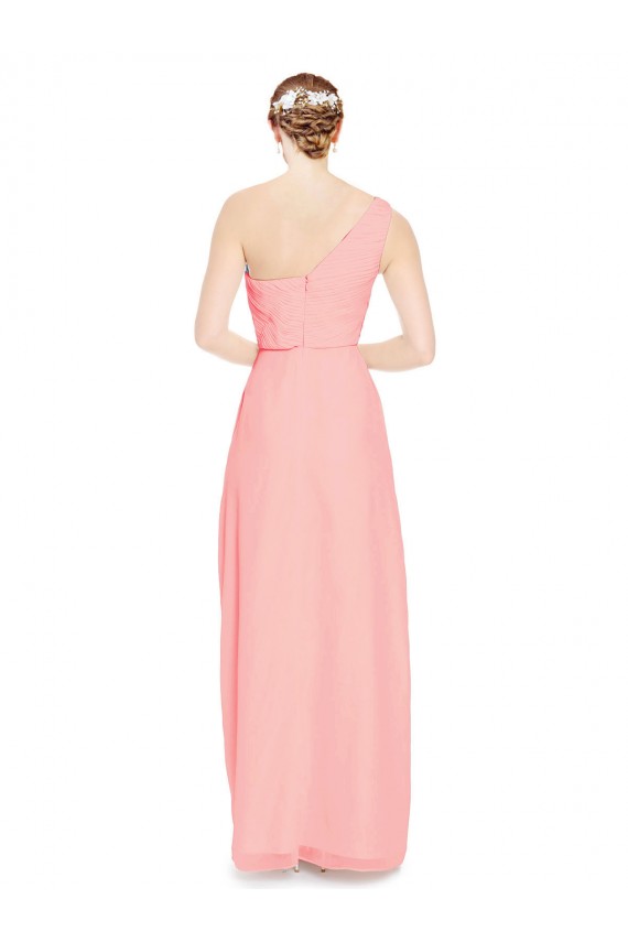 Cheap One Shoulder Sweetheart Neckline Long Chiffon Bridesmaid Dress Canada