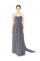 Cheap Long Chiffon Bridesmaid Dress with Sweetheart Neckline and Flowing Back Canada