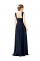 Cheap Square Neckline Sexy Open Back Long Chiffon Bridesmaid Dress Canada