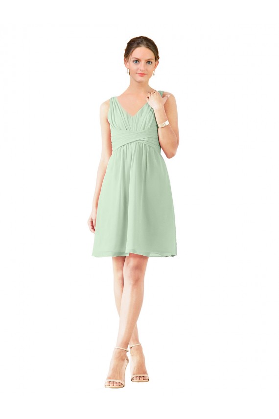 Cheap v-Neckline Short Knee Length Chiffon Cocktail Bridesmaid Dress Canada