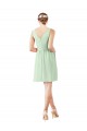 Cheap v-Neckline Short Knee Length Chiffon Cocktail Bridesmaid Dress Canada