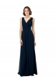 Cheap Chiffon Sleeveless Bridesmaid Dress with V Front and Back Canada
