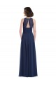 Cheap Chiffon High Neck Sleeveless Bridesmaid Dress with Pleats Canada