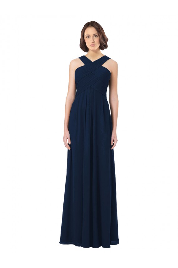 Cheap Long Chiffon Bridesmaid Dress V-Neck Top Canada