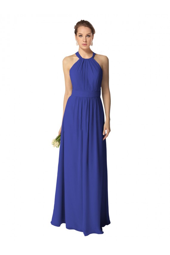 Cheap Long Full Length Chiffon Halter Bridesmaid Dress Canada