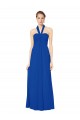 Cheap Sleeveless Long Chiffon Empire Gown with Pleated Halter Straps Canada