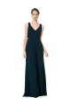 Cheap Long Chiffon V-Neck Sleeveless Bridesmaid Dress with Large Keyhole Back Canada
