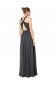 Cheap Long Chiffon Halter Bridesmaid Dress Keyhole Back Canada