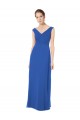 Cheap Long Chiffon Strapless Bridesmaid Dress with Wide Front and Back V-Neckline Canada