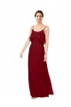 Cheap Scoop Neck Chiffon Bridesmaid Dress with Spaghetti Straps and Low Back Canada