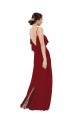 Cheap Scoop Neck Chiffon Bridesmaid Dress with Spaghetti Straps and Low Back Canada
