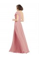 Cheap Chiffon Bridesmaids Dress with One Shoulder Flounced Sleeve Canada