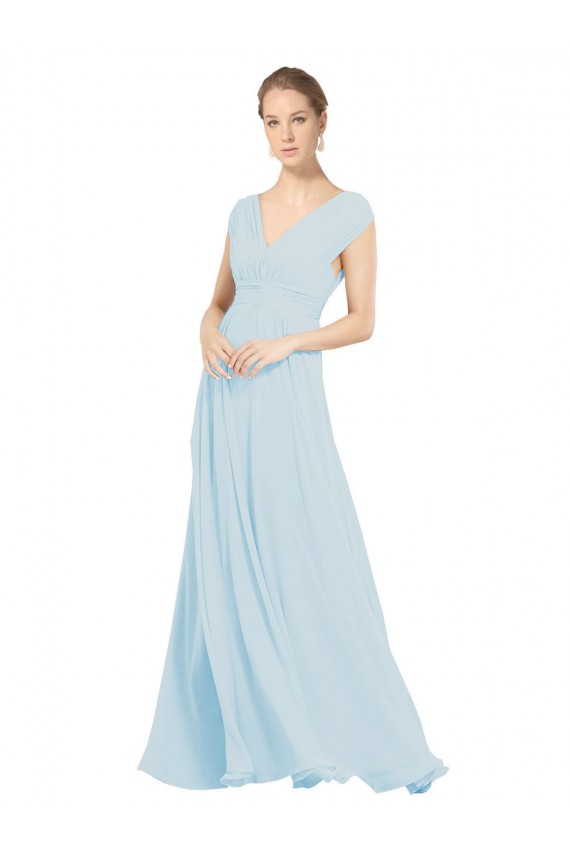 Cheap Chiffon Bridsmaids Dress with V-Neckline and Tie V Back Canada