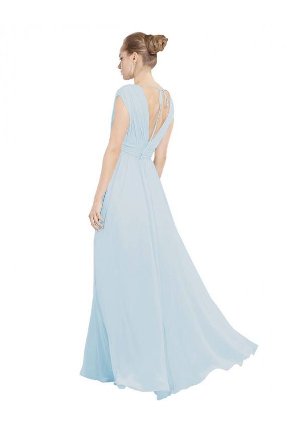 Cheap Chiffon Bridsmaids Dress with V-Neckline and Tie V Back Canada