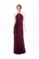 Cheap Full Length Chiffon Bridesmaid Dress with Halter Top Canada