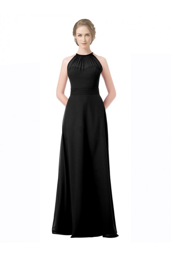 Cheap Full Length Chiffon Sweetheart Bridesmaid Dress with An Illlusion Overlay Canada