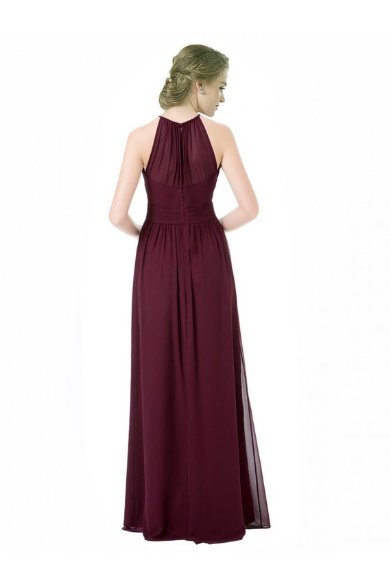Cheap Full Length Chiffon Sweetheart Bridesmaid Dress with An Illlusion Overlay Canada