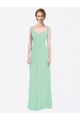 Cheap Long Chiffon Bridesmaid Dress with a Sweetheart Neckline and Pleated Shoulder Straps Canada