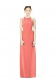 Cheap Open Back Shirred Halter Chiffon Bridesmaid Dress Canada