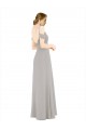 Cheap Draped Cold Shoulder Chiffon Bridesmaid Dress with Pleated Wrap Bodice Canada