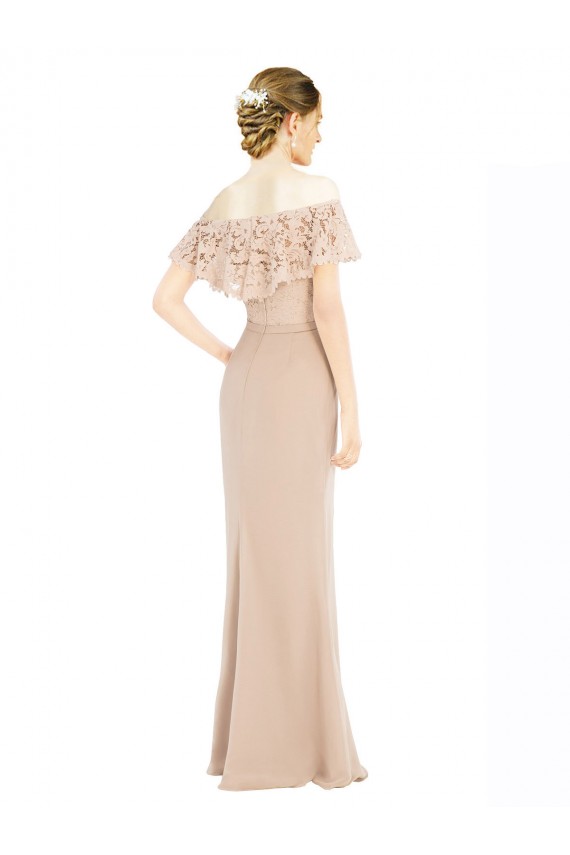 Cheap Off the Shoulder Sleeves Sheath Chiffon Bridesmaid Dress / Prom Dress Canada