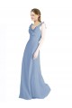 Cheap Fluted Chiffon Wrap Bridesmaid Dress with Ruffles V-Neck Canada