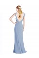Cheap Fluted Chiffon Wrap Bridesmaid Dress with Ruffles V-Neck Canada