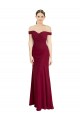 Cheap Off the Shoulder Long Chiffon Bridesmaid Dress / Prom Dress with Pleats Canada
