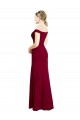 Cheap Off the Shoulder Long Chiffon Bridesmaid Dress / Prom Dress with Pleats Canada
