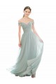 Cheap Romantic Bridesmaid Dress with Embroidered Off the Shoulder Bodice Canada