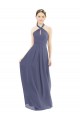 Cheap High Halter Neck Chiffon Bridesmaid Dress with Twist-Tie Canada