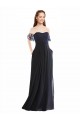 Cheap Boho Bridesmaid Dress with Beaded Embroidered Bodice and Flutter Cap Sleeves Canada