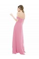 Cheap Fitted Sweetheart Bodice Chiffon Bridesmaid Dress with Draped Cap Sleeves Canada