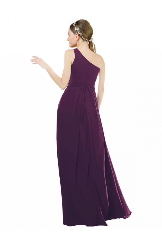 Cheap One Shoulder Chiffon Bridesmaid Dress with Draped Bodice Canada