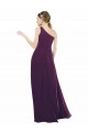 Cheap One Shoulder Chiffon Bridesmaid Dress with Draped Bodice Canada