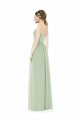 Cheap Strapless Draped Bodice Maxi Bridesmaid Dress with Front Slits Canada