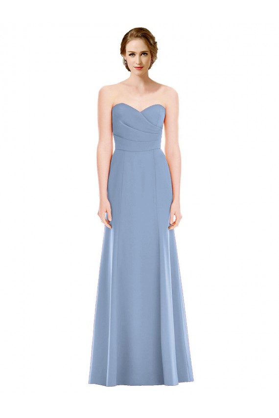 Cheap Draped Strapless Sweetheart Trumpet Chiffon Bridesmaid Dress Canada