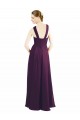 Cheap Draped Long Chiffon Bridesmaid Dress with Unique Crossed Neckline Canada