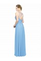 Cheap Double Straps Shoulder V-Neck Sheath Chiffon Bridesmaid Dress with Keyhole Back Canada